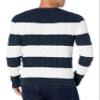 Amazon Essentials Men's Long-Sleeve 100% Cotton Fisherman Cable Crewneck Sweater, Navy White Rugby Stripe, Large view 4