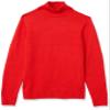 Amazon Essentials Men's Long-Sleeve Soft Touch Mockneck Sweater, -Red, Large view 1