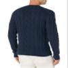 Amazon Essentials Men's Long-Sleeve 100% Cotton Fisherman Cable Crewneck Sweater, Navy, Medium view 4