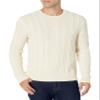 Amazon Essentials Men's Long-Sleeve 100% Cotton Fisherman Cable Crewneck Sweater, Off-White, XX-Large view 3
