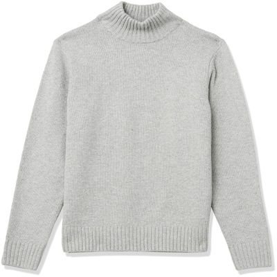 Amazon Essentials Men's Long-Sleeve Soft Touch Turtleneck Sweater, Light Grey, X-Small