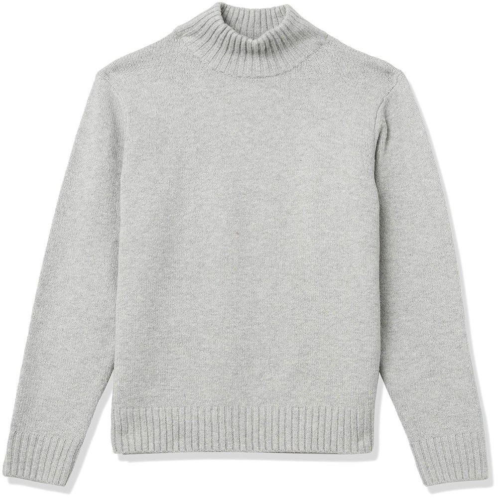 Amazon Essentials Men's Long-Sleeve Soft Touch Turtleneck Sweater, Light Grey, X-Small