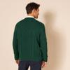 Amazon Essentials Men's Long-Sleeve 100% Cotton Fisherman Cable Crewneck Sweater, Dark Green, X-Small view 3