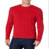 Amazon Essentials Men's Long-Sleeve 100% Cotton Fisherman Cable Crewneck Sweater, Red, X-Small view 3