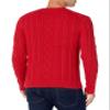 Amazon Essentials Men's Long-Sleeve 100% Cotton Fisherman Cable Crewneck Sweater, Red, X-Small view 4