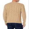 Amazon Essentials Men's Long-Sleeve 100% Cotton Fisherman Cable Crewneck Sweater, Camel, XX-Large view 4