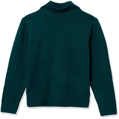 Amazon Essentials Men's Long-Sleeve Soft Touch Cotton Blend Turtleneck Sweater, Forest Green, Large