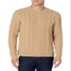 Amazon Essentials Men's Long-Sleeve 100% Cotton Fisherman Cable Crewneck Sweater, Camel, X-Large view 3