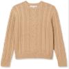 Amazon Essentials Men's Long-Sleeve 100% Cotton Fisherman Cable Crewneck Sweater, Camel, Medium view 1
