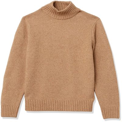 Amazon Essentials Men's Long-Sleeve Soft Touch Turtleneck Sweater, Camel, Large