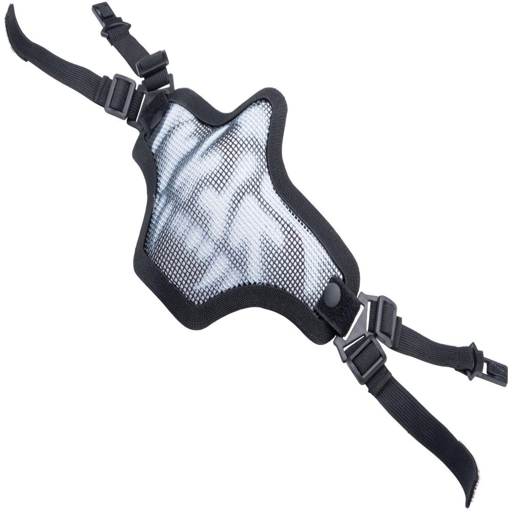 Evike Airsoft - 6mmProShop Iron Face Mesh Striker V1 Lower Half Face Pro for Use with Bump Headpros (Color: Black/Skull)