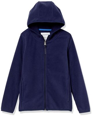 Amazon Essentials Boys' Polar Fleece Full-Zip Hooded Jacket, Navy, XX-Large
