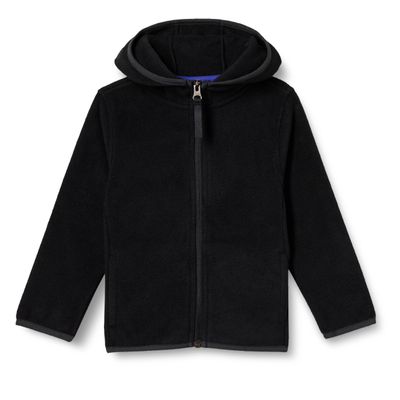 Amazon Essentials Boys' Polar Fleece Full-Zip Hooded Jacket, Black, X-Large