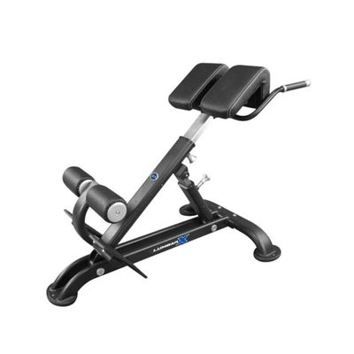 Lumbar X - 45 Degree Back Extension Bench, Adjustable Height, Trains Lower Back, Glutes, and Hamstrings, Core Equipment (Black)