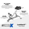 Lumbar X - 45 Degree Back Extension Bench, Adjustable Height, Trains Lower Back, Glutes, and Hamstrings, Core Equipment (Black) view 2