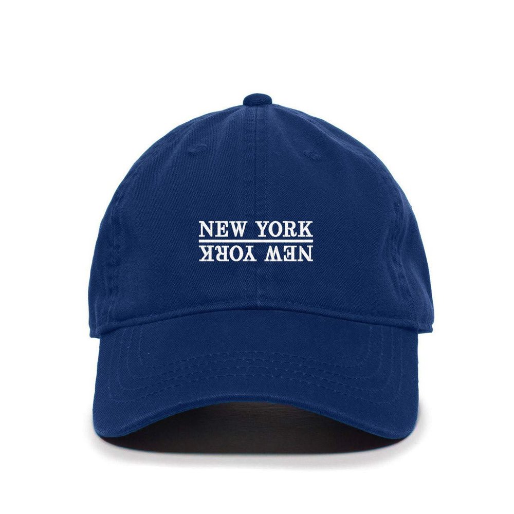 New York Baseball Cap Embroidered Cotton Adjustable Dad Hat Royal Blue