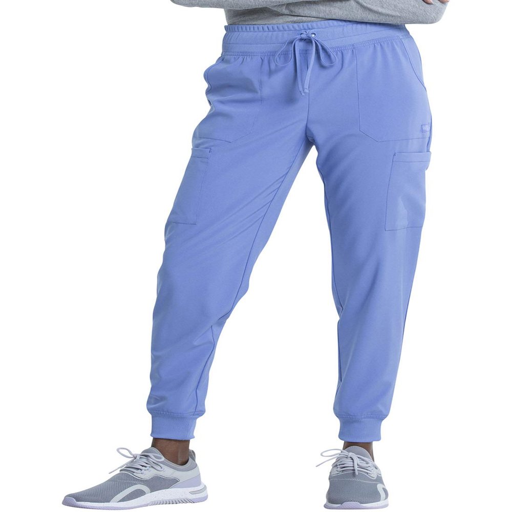 EDS Essentials Jogger Scrubs for Women, Drawstring Scrub Pants DK065, XXS, Ciel
