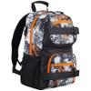 Eastsport Travel Skateboard Backpack Double Strap Laptop Bag Multi-Sport Design for Men and Women, Orange White Black view 1