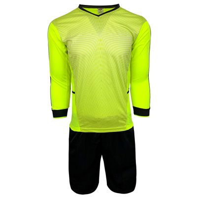 Just 4 Kicks Goalkeeper Jersey Long Sleeve Padded Goalie Shirt and Short, Kids and Adults (3 Available) Orange, Neon and Blue (XXXX-Small (Youth Small 4-6 Years), Neon)
