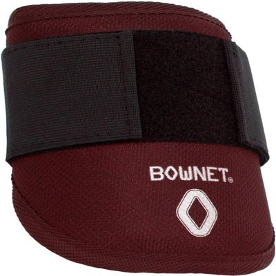Bownet Softball and Baseball Batting Elbow Guard - Adjustable Hook & Loop Strap - Batters Elbow Protection - for Left or Right Handed Players - Sports Essential Protector (Youth Size, Maroon)