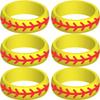 SayitBands Six of Softball Silicone Ring Size 14