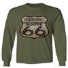 0273. Vintage Retro Road California Route 66 cali Republic Men's Long Sleeve t Shirt (Olive, 2X Large) view 1