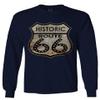 0273. Vintage Retro Road California Route 66 cali Republic Men's Long Sleeve t Shirt (Navy Blue, Medium) view 1
