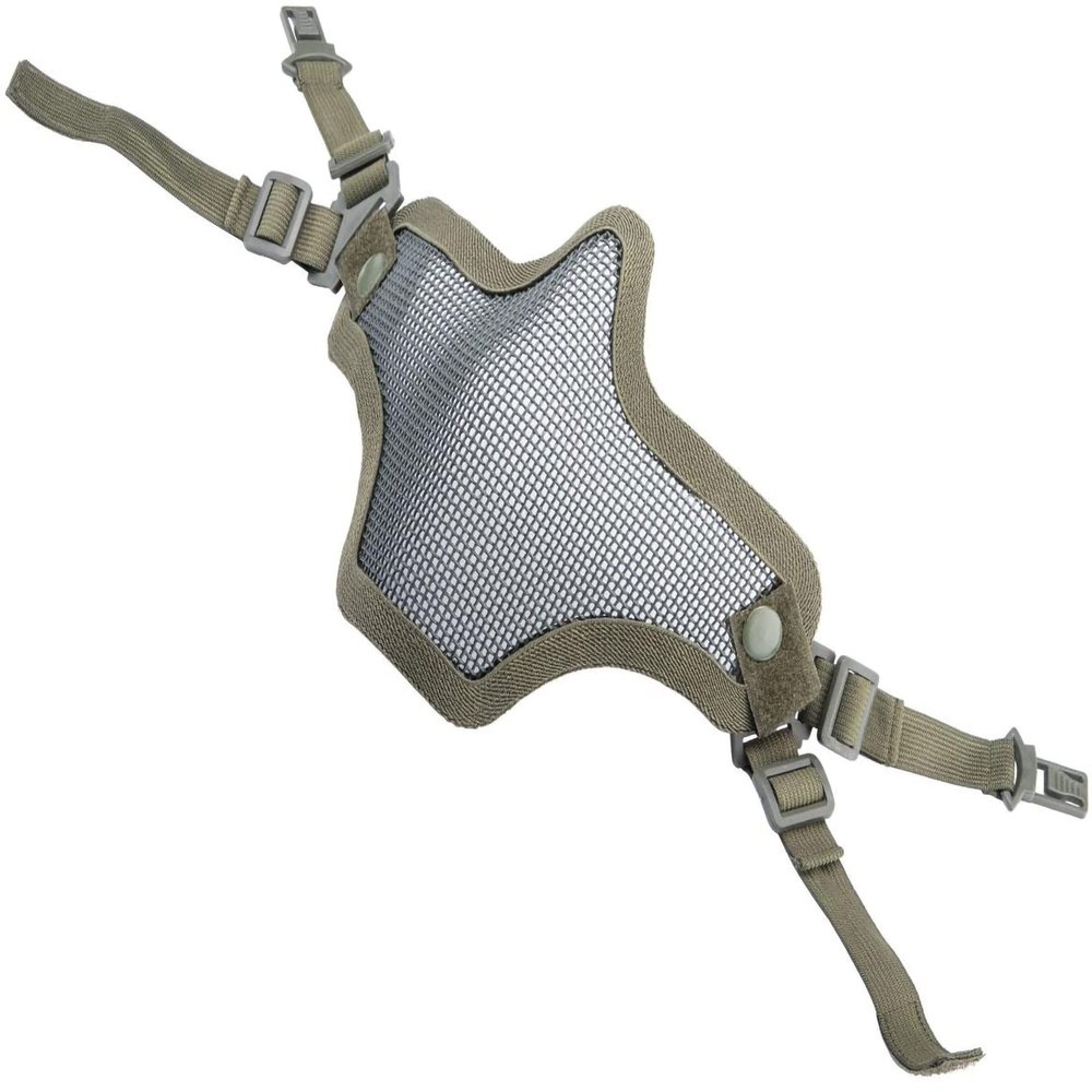 Evike Airsoft - 6mmProShop Iron Face Mesh Striker V1 Lower Half Face Pro for Use with Bump Headpros (Color: OD Green)