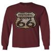 0273. Vintage Retro Road California Route 66 cali Republic Men's Long Sleeve t Shirt (Maroon X-Large) view 1