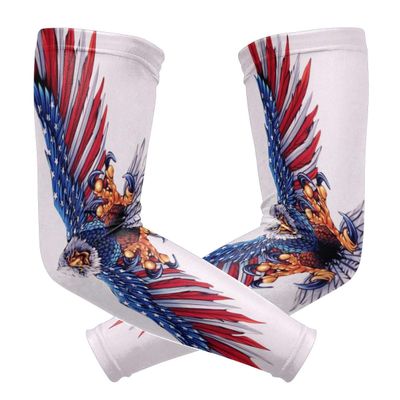 Aieefun Flag Eagle Cooling Arm Sleeves Cover for Men Women Arm Warmer Sleeves 1 Pair