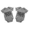 AOUYOA Baby Twins Bodysuits Born Together Friends Forever Newborn Baby Clothes Cute Toddler Outfits Infant Twin Unisex Romper(grey BF 3m) view 1