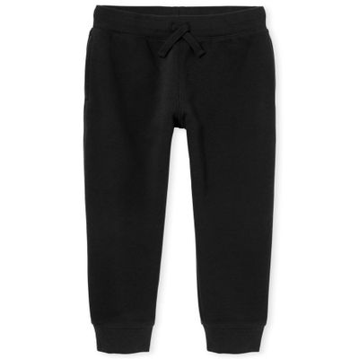 The Children's Place Boys' Uniform Active Fleece Jogger Pants, Black, XL (14)