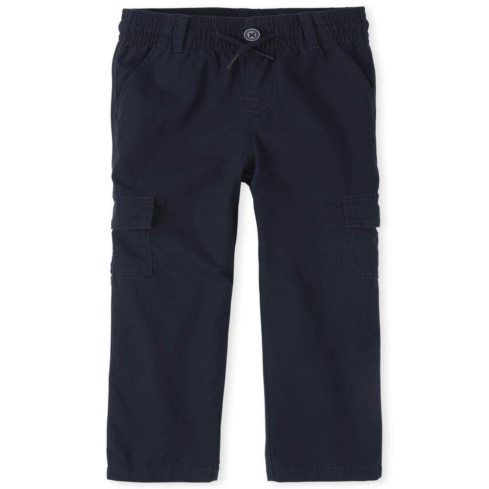 The Children's Place boys Pull On Slim Cargo Pants, New Navy, 16 husky