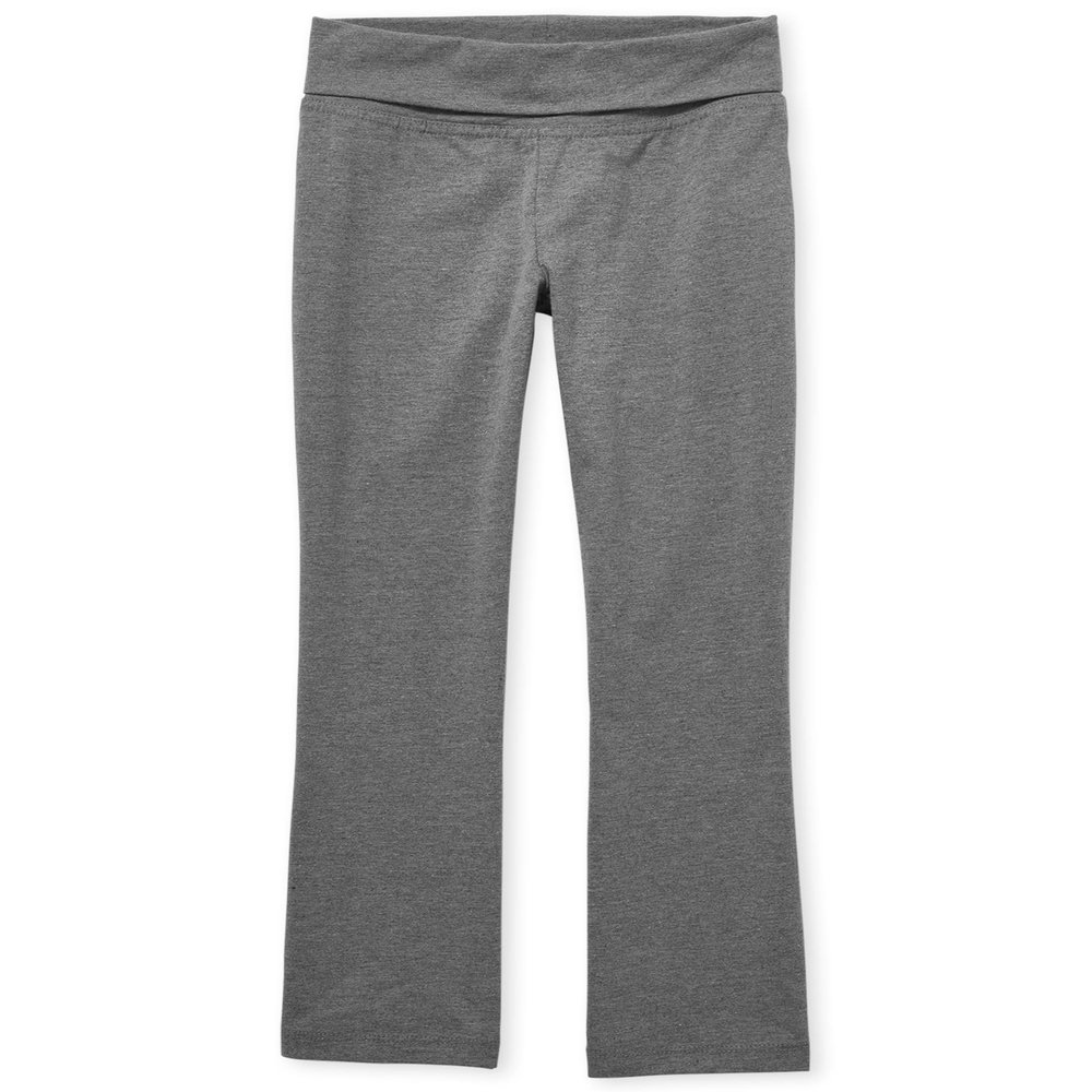 The Children's Place girls Active Foldover Waist Pants, Heather Gray Single, Medium US