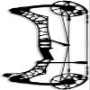 Archery Hunting Bow Decal Whitetail Deer Vinyl Sticker for Car Truck Window Sticker Car Bumper Decal 12"  4,5", Matte Black view 1