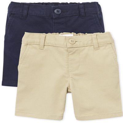 The Children's Place Baby Girls and Toddler Girls Chino Shorts, Sandy/Tidal, 4T