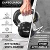 Yes4All Kettlebells 20 25 lbs Set Weight Vinyl Coated Cast Iron for Dumbbell Weights Exercises, Gym, Fitness, Full Body Workout Equipment Push up, Grip and Strength Training, Black view 3
