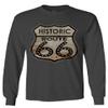 0273. Vintage Retro Road California Route 66 cali Republic Men's Long Sleeve t Shirt (Characol, Small) Charcoal view 1