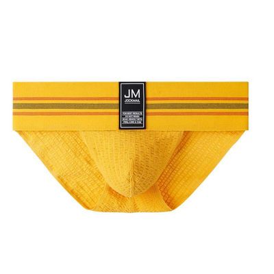 JOCKMAIL Mens Briefs Underwear Athletic Underwear Brief Cotton Mens Underwear Briefs Sport Underwear (XXL, Yellow)