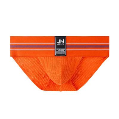 JOCKMAIL Mens Briefs Underwear Athletic Underwear Brief Cotton Mens Underwear Briefs Sport Underwear (L, Orange)