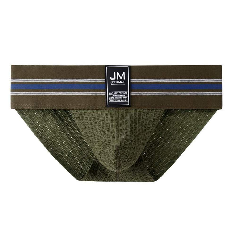 JOCKMAIL Mens Briefs Underwear Athletic Underwear Brief Cotton Mens Underwear Briefs Sport Underwear (M, Arm Green)