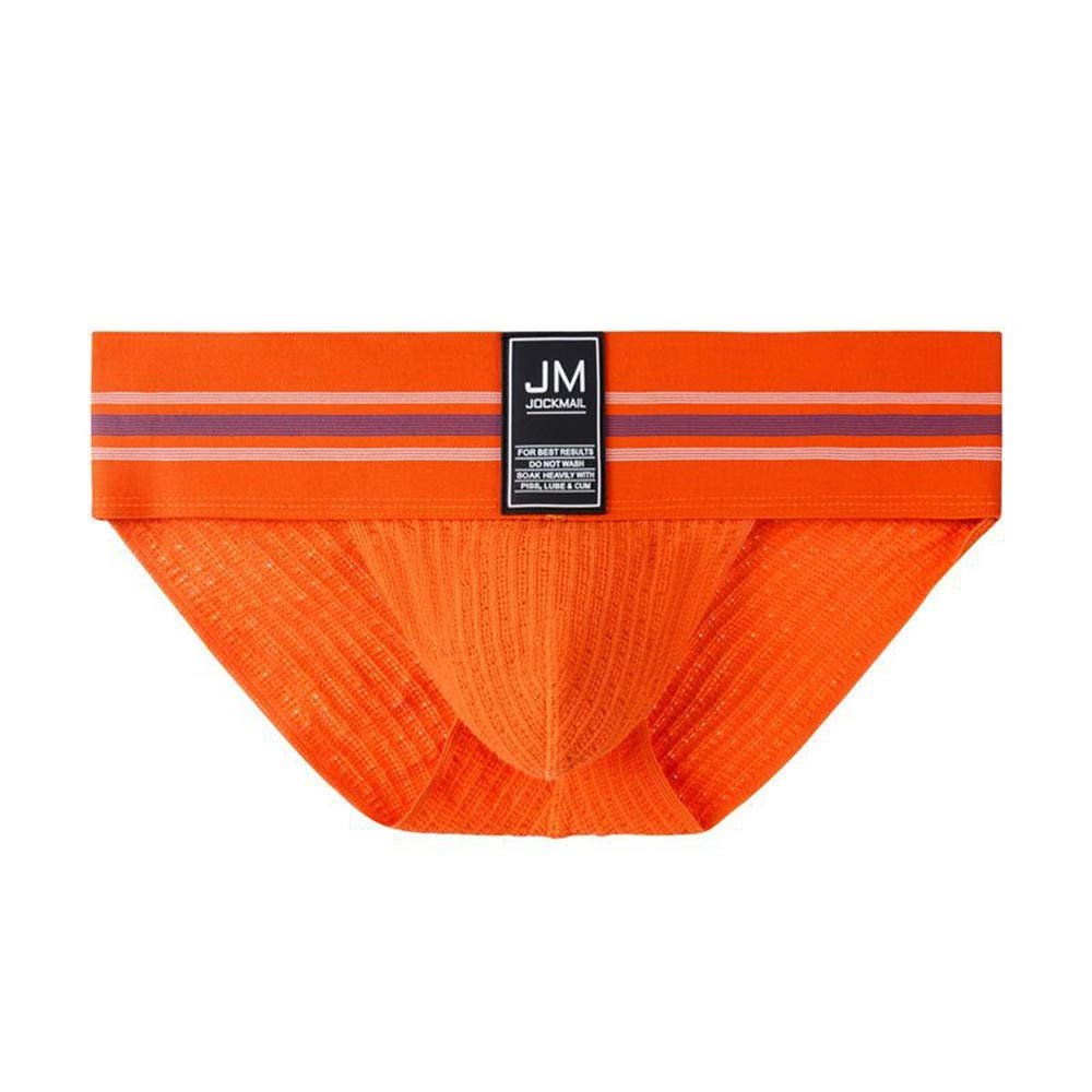 JOCKMAIL Mens Briefs Underwear Athletic Underwear Brief Cotton Mens Underwear Briefs Sport Underwear (M, Orange)