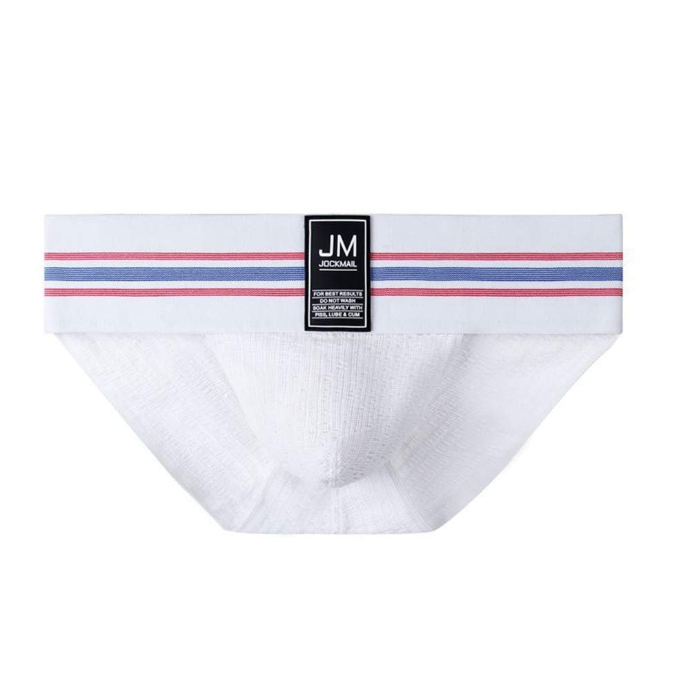 JOCKMAIL Mens Briefs Underwear Athletic Underwear Brief Cotton Mens Underwear Briefs Sport Underwear (M, White)