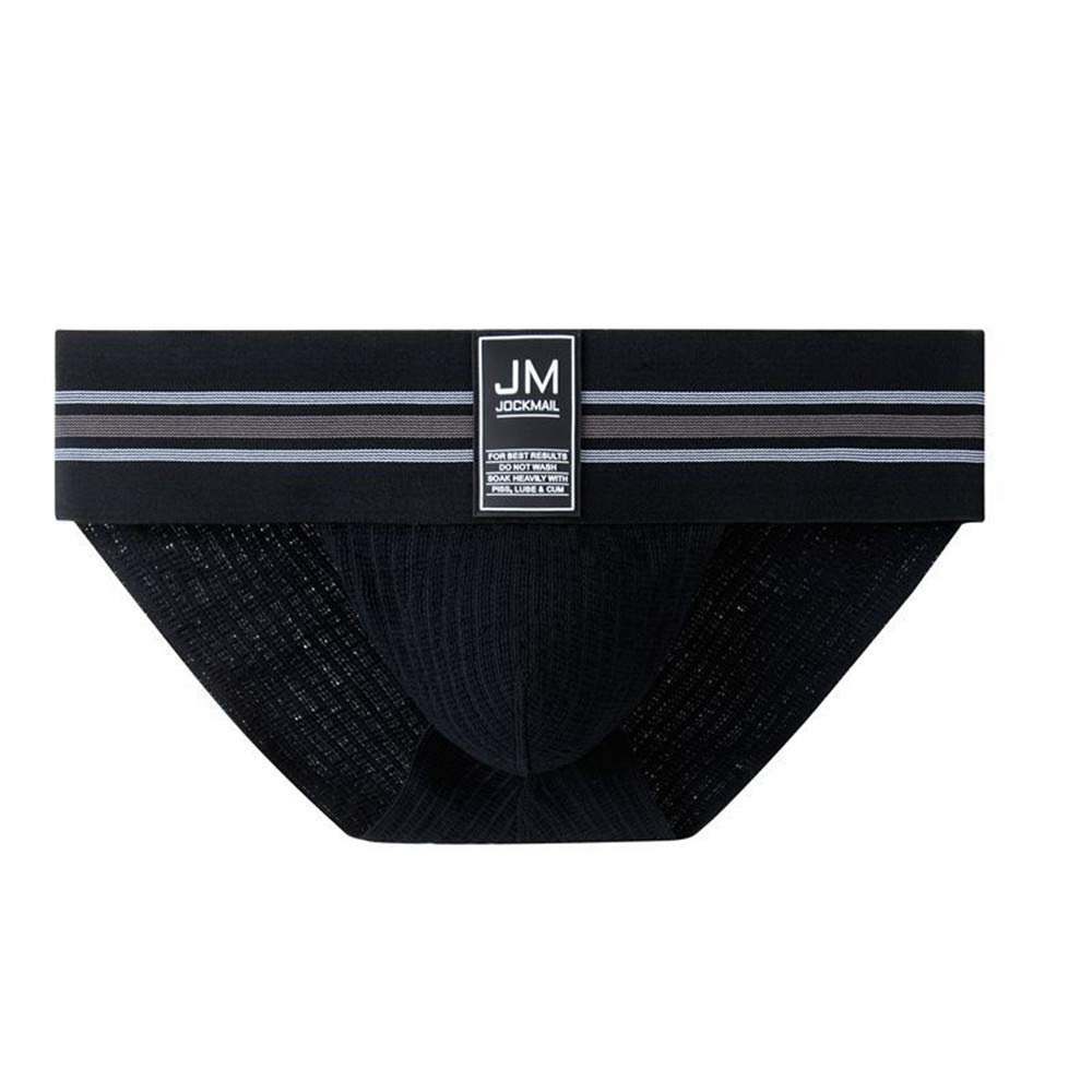 JOCKMAIL Mens Briefs Underwear Athletic Underwear Brief Cotton Mens Underwear Briefs Sport Underwear (M, Black)