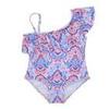 Freebily Kids Girls' One-Piece Floral Swimsuit Ruffled Spaghetti Straps Tankini Bikini Swimwear Bathing Suit Colorful 18-24 Months view 2