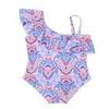 Freebily Kids Girls' One-Piece Floral Swimsuit Ruffled Spaghetti Straps Tankini Bikini Swimwear Bathing Suit Colorful 18-24 Months view 3