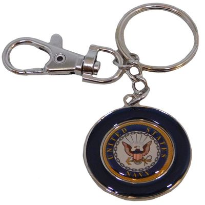 Trade Winds US United States Navy Emblem Stainless Steel Key Chain Key Ring
