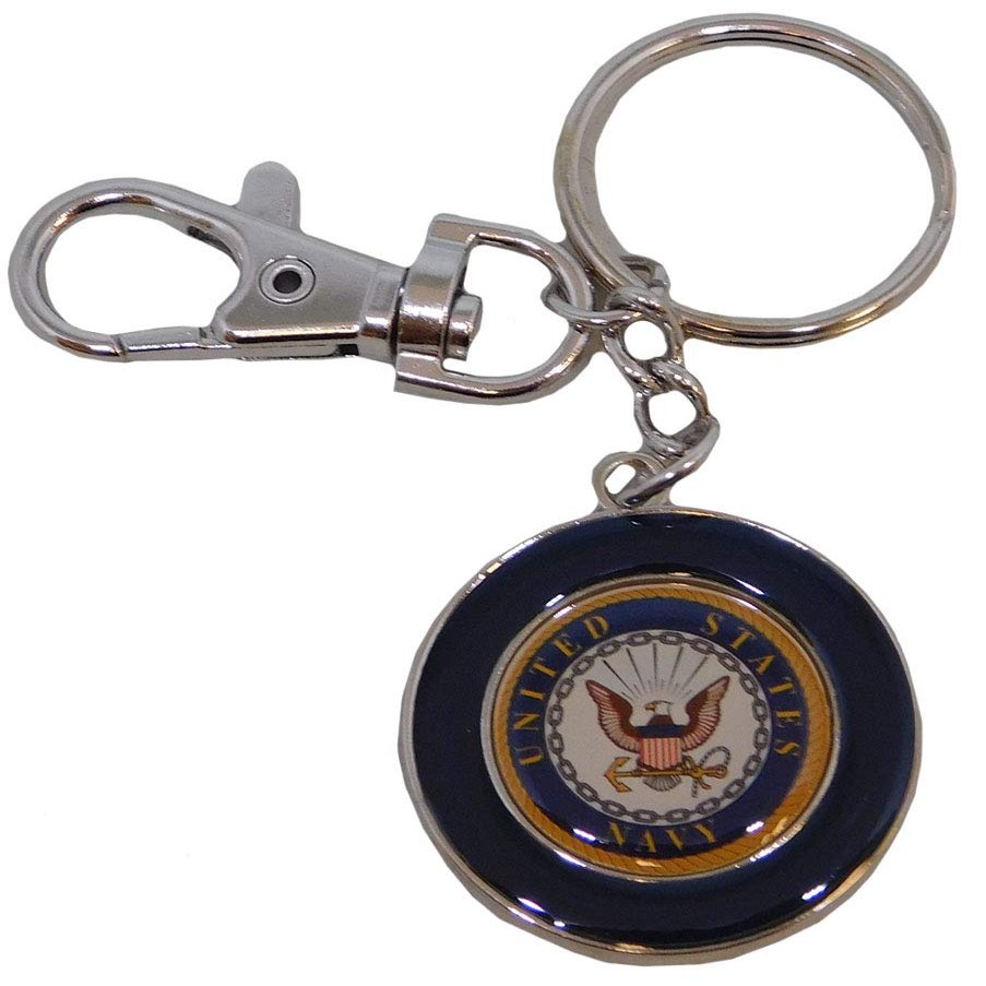 Trade Winds US United States Navy Emblem Stainless Steel Key Chain Key Ring