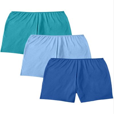 Comfort Choice Plus Size Stretch Cotton Boxer 3-Pack - 7, Vibrant Blue Pack