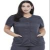 Cherokee Women's V-Neck Scrub Top with Snap Front, 4 Pockets, and 2-Way Stretch Fabric WW622, L, Pewter view 1